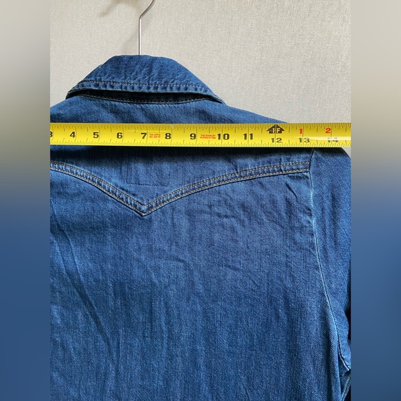 Lee vintage modern snap button jean midi dress with pockets Sz xs - Picture 9 of 13